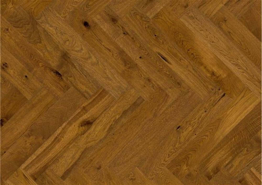 Saga Herringbone Parkett Cognac